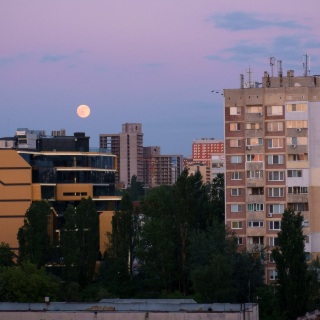 Moonrise over Sofia
